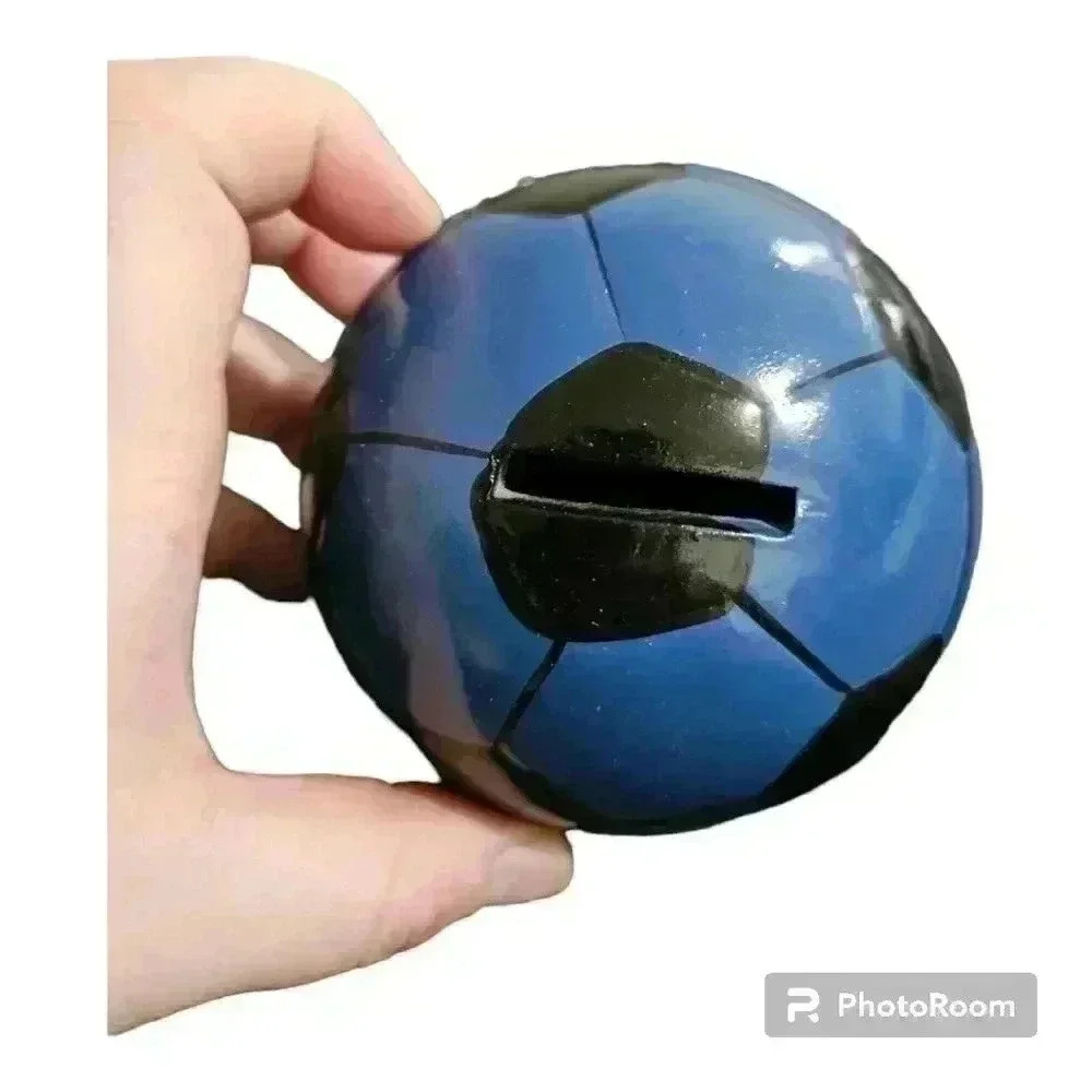 Black and blue soccer ball change bank! - Picture 2 of 4